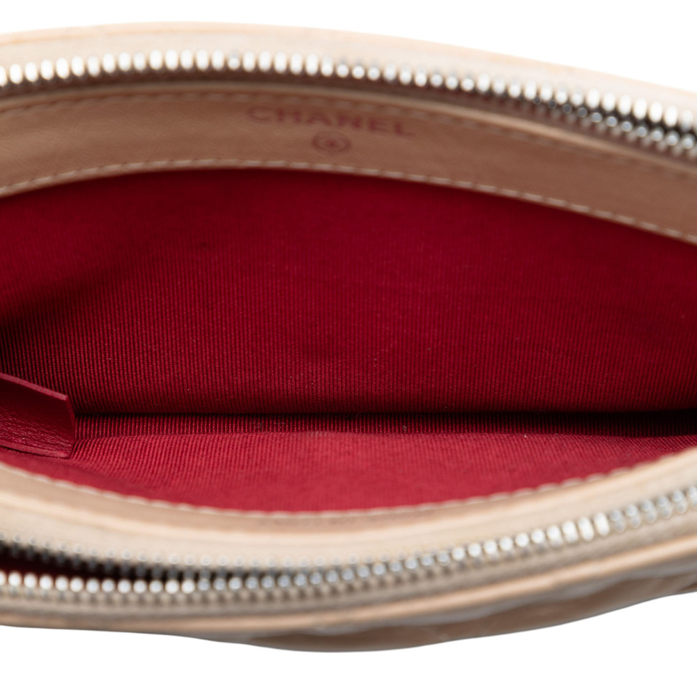 Pre-Loved Chanel Bicolor Aged Calfskin Gabrielle Double Zip Clutch with Chain - Picture 4 of 8